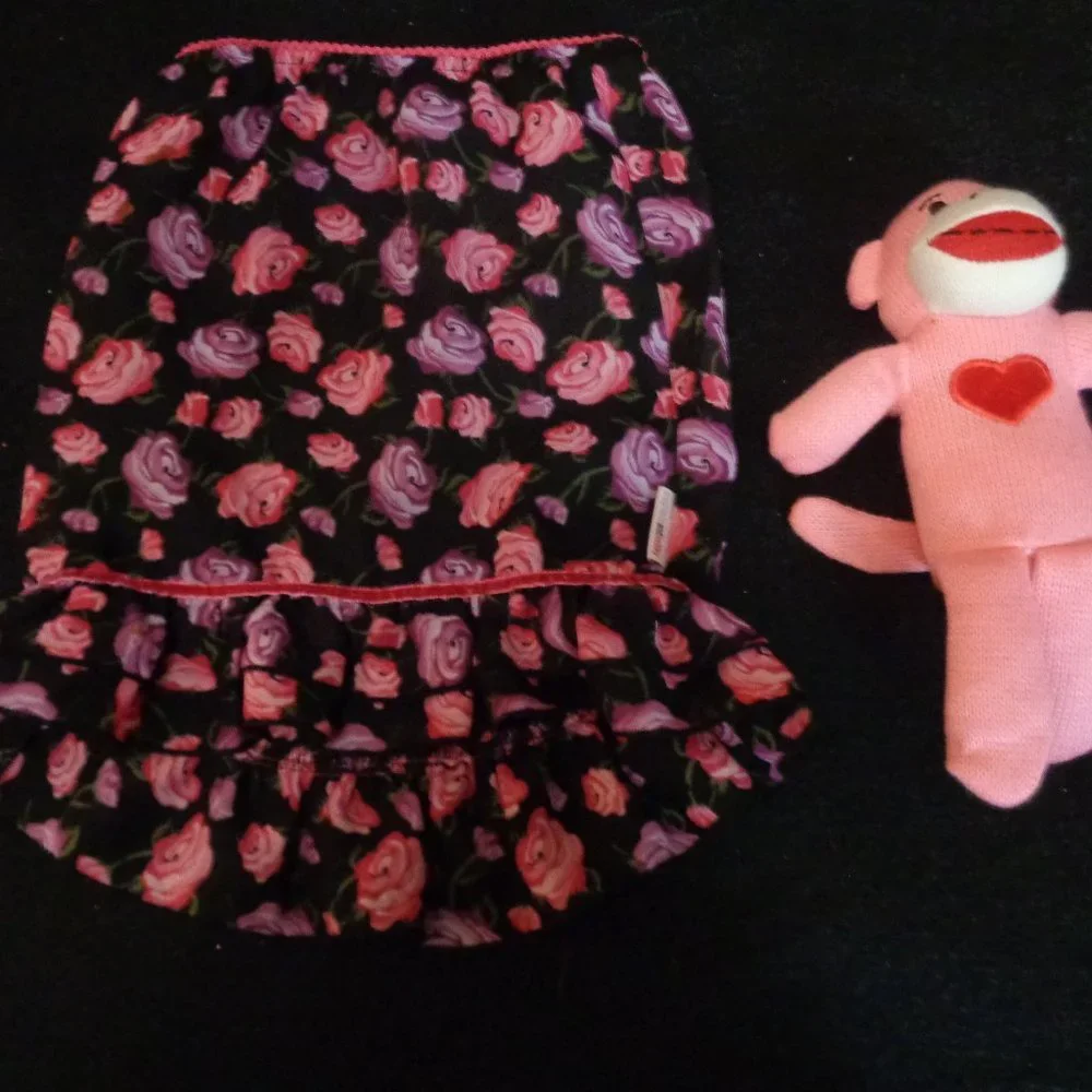 RETRO MARY KATE & ASHLEY GIRLS SKIRT 4 T & PINK STUFF MONKEY LOT
